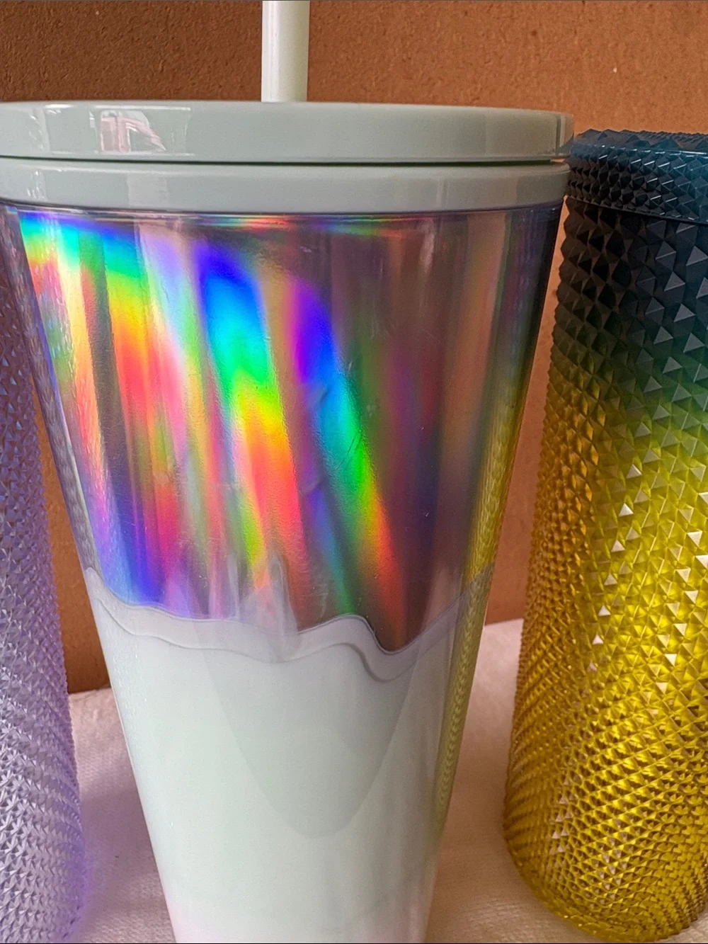 Starbucks Iridescent Ombre Tumbler + Two Studded Tumblers - Picture 4 of 9